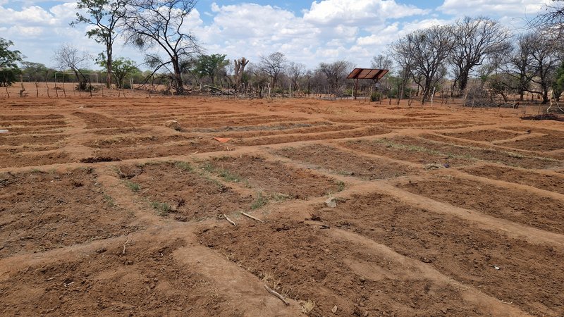 Parched harvest fields dry and dusty with small truck
