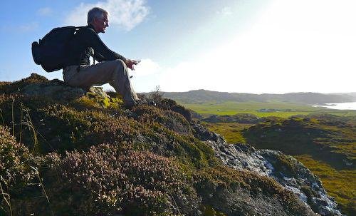 Pilgrim on island of Iona