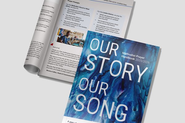Cover-inside pages of Methodist Prayer Handbook Our Story Our Song