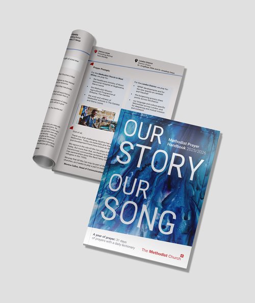 Cover-inside pages of Methodist Prayer Handbook Our Story Our Song