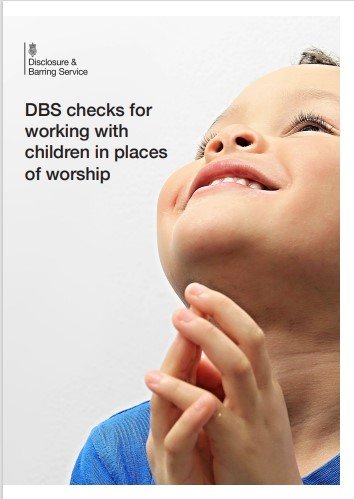 Front cover of leaflet - DBS checks for working with children in places of worship