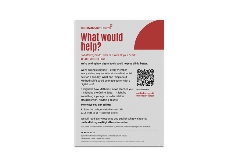 A mockup of a notice sheet insert for the DTP.
