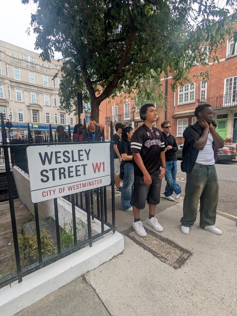 Group on the corner of Wesley St