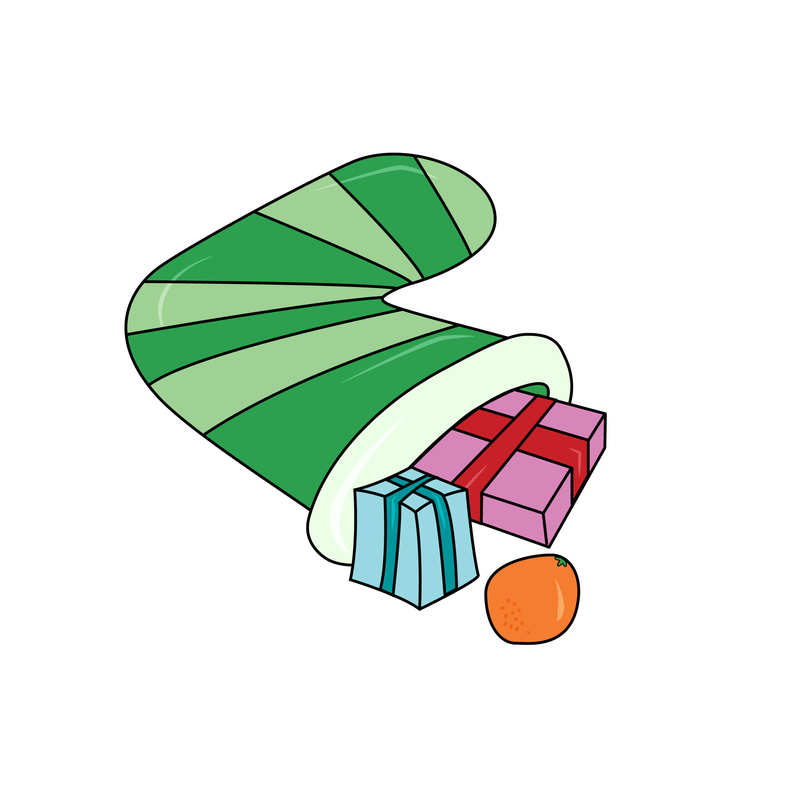 An orange in a stocking