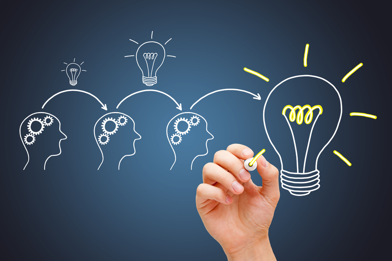 Cogs in mind with lightbulbs showing learning and development