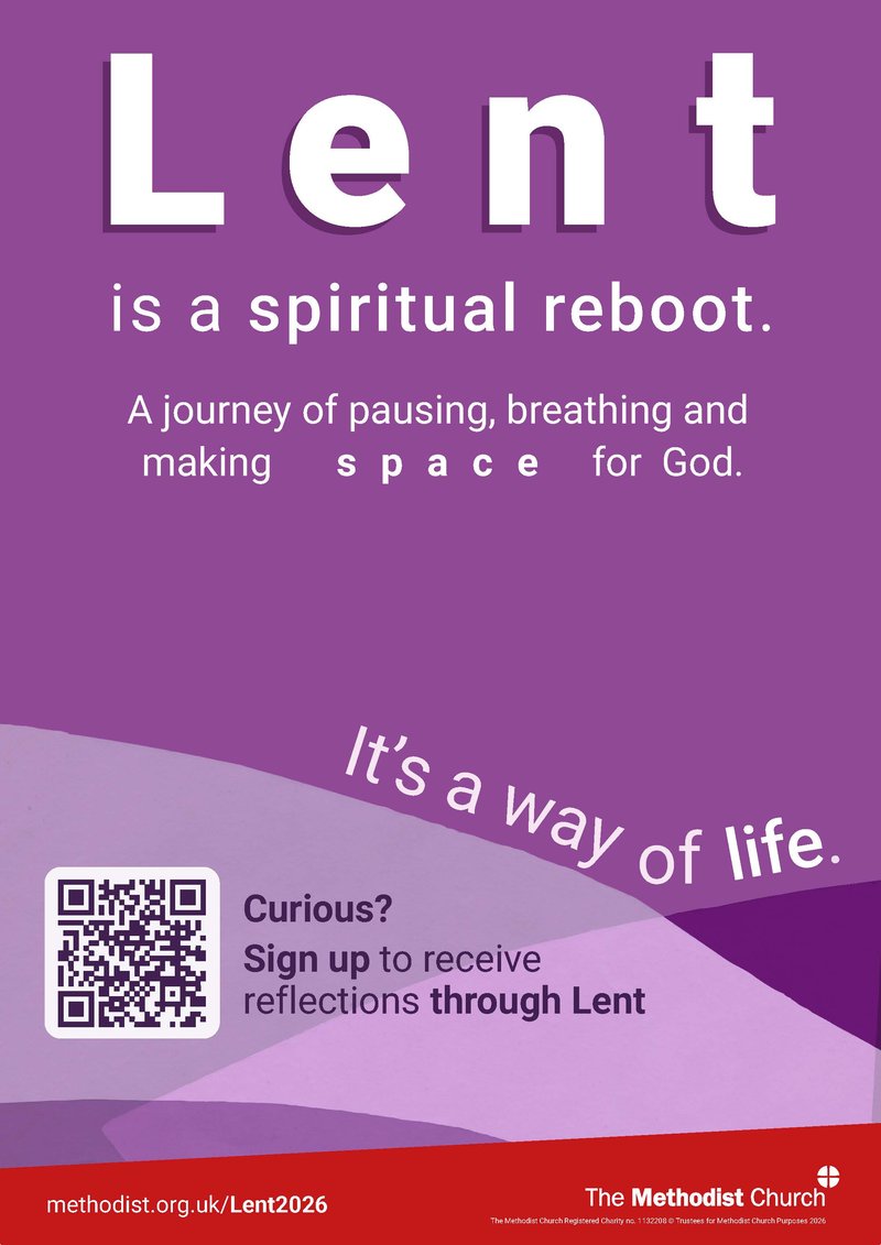 Lent is a spiritual reboot poster, with text on a purple background