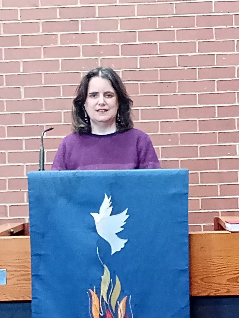 Naomi, a local preacher from Bristol in the pulpit