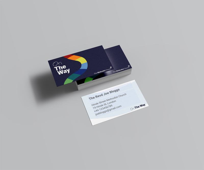 Business cards in a pile