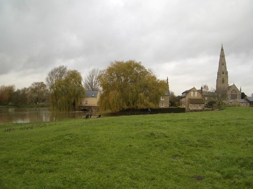 Olney - the Old Mill and Church of St Peter & St Paul