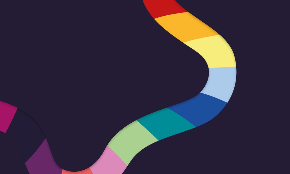 Abstract pathway of block colours