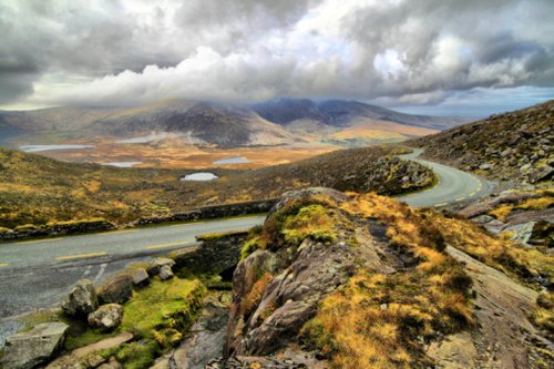 Road in hills of Dingle peninsula