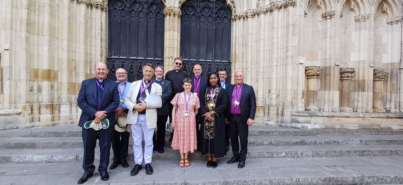 Some of the ecumenical guests, outside York Minster during General Synod in July 2025