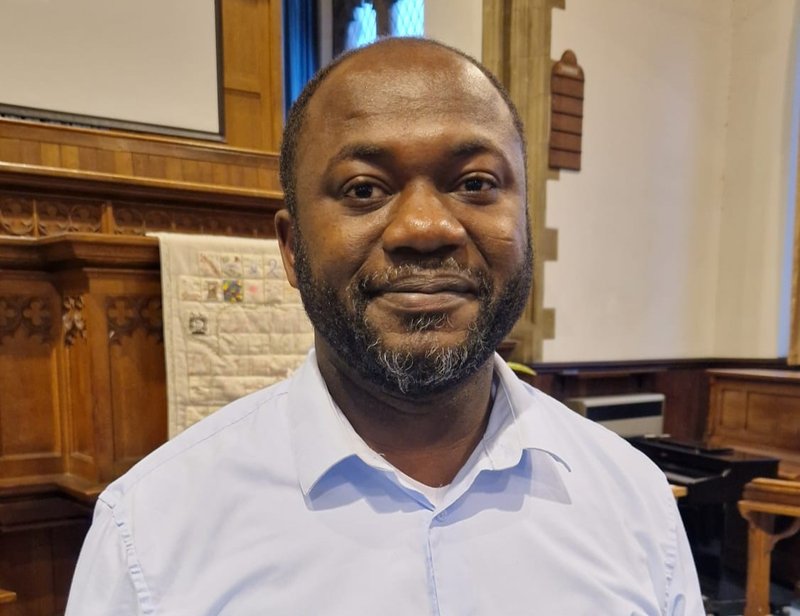 A man standing in a church