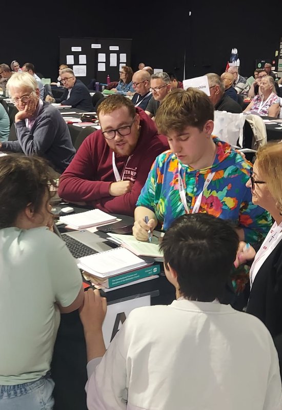 Youth reps at conference in discussion