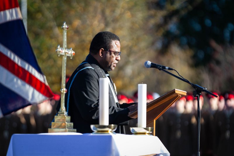 Padre leading worship