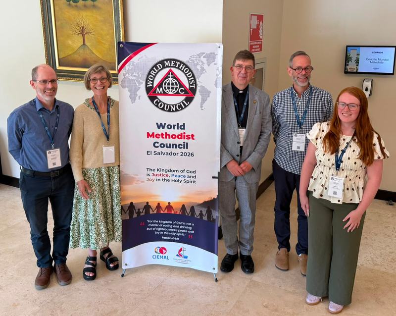 The Revd Jonathan Hustler with colleagues at the World Methodist Council meeting in El Salvador