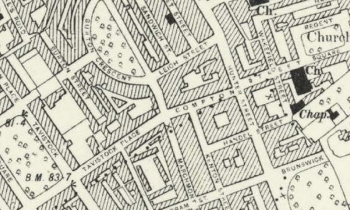 An old map of Bloomsbury