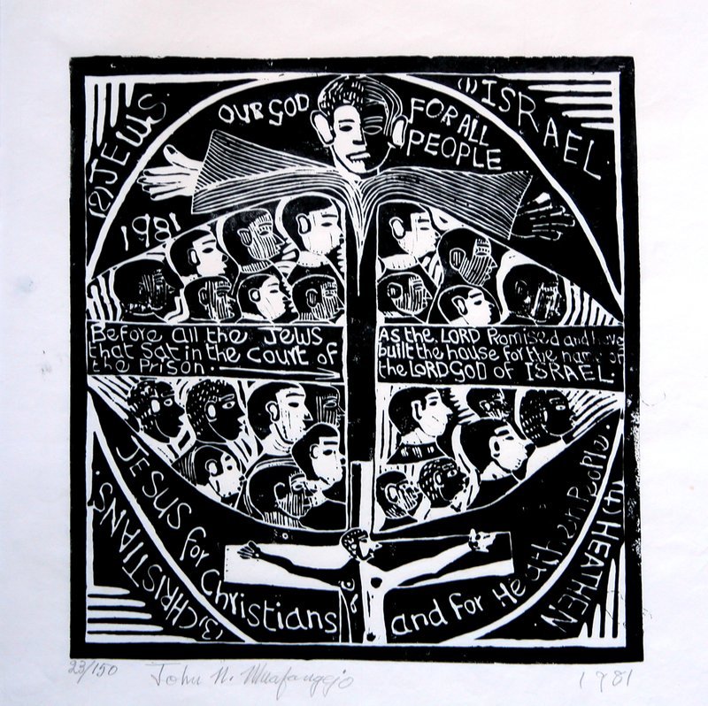 John Muafangejo - Israel, Jews, Christians, Heathen – Our God for All People