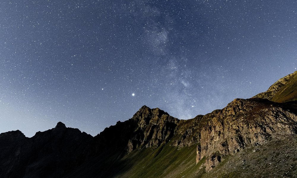 The Milky Way above mountain tops